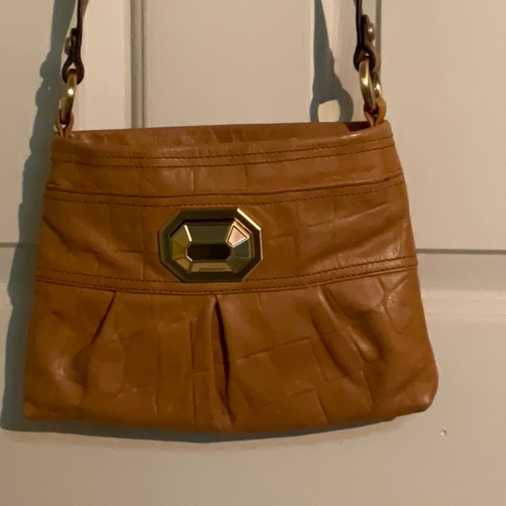 B. Makowsky Croc Embossed Leather crossbody bag